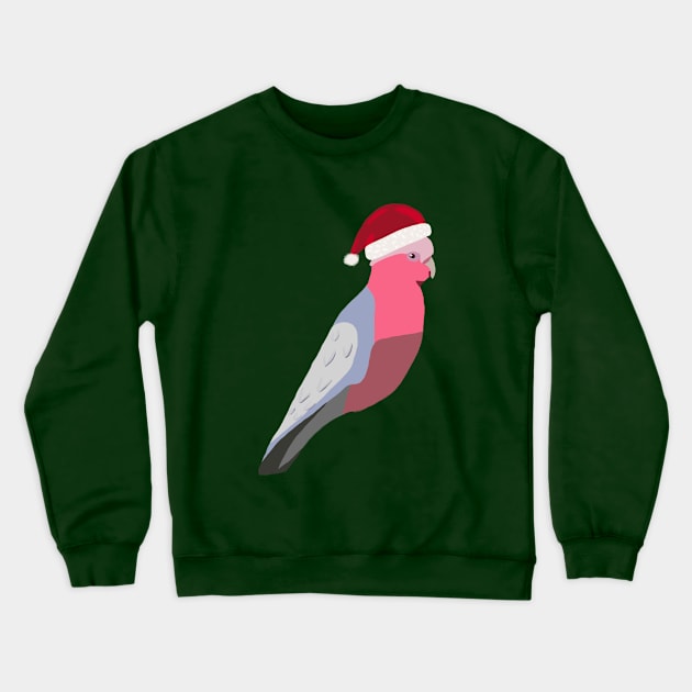 Christmas festive Australian Gallah parrot pink Crewneck Sweatshirt by LozzieElizaDesigns